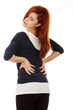 Woman heaving back ache