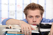 Overworked man