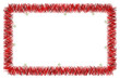 Photo: Christmas red tinsel frame Christmas red tinsel frame