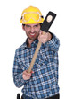 Aggressive builder with sledge-hammer