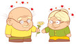 Old couple in love