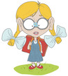 little girl goes to school