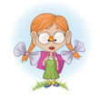 A little girl goes to school