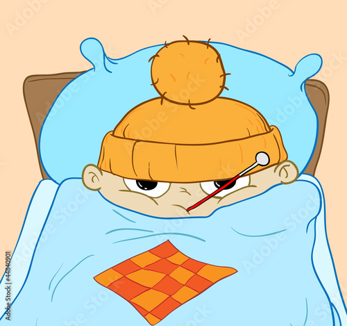 Illustration: Sick kid Sick kid