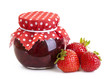 Photo: Strawberry jam and fresh berries Strawberry jam and fresh berries