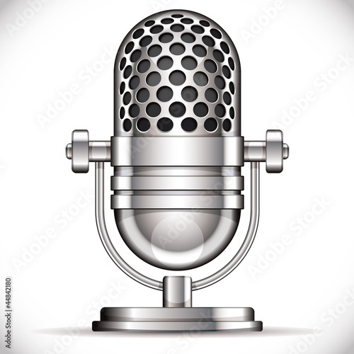 Vector: Retro microphone vector illustration. Retro microphone vector illustration.
