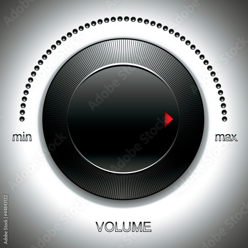 Vector: Big black volume knob. Big black volume knob.
