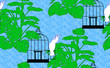 Seamless background with parrot