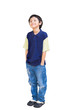 Smiling asian boy posing