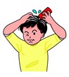 育毛剤をつける男性
