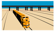 Diesel Train High Angle Retro