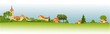 Rural landscape with little town