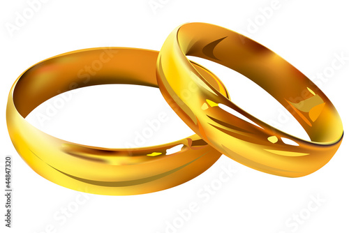 Vector: Couple of gold wedding rings Couple of gold wedding rings