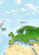 map, Western Europe, physical, clouds, sky
