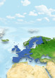 map, Western Europe, physical, physical, political, clouds, sky, European Union