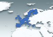 map, Western Europe, white, grey, physical, European Union