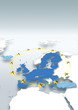 map, Western Europe, white, grey, European Union, physical, EU stars
