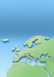map, Western Europe, green, blue, physical, political