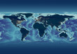 map, world, europe centered, night blue, dark blue city lights