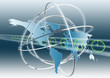 map, world, concept, time zones, clock faces, blue, grey, symbols