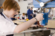 Student using drill in metalwork class