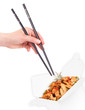 Chinese food  with hand and chopsticks
