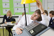 Photo: Student experimenting with solar panel and light in science class Student experimenting with solar panel and light in science class
