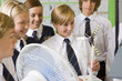 Photo: Students experimenting with model wind turbine in science class Students experimenting with model wind turbine in science class