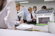Photo: Students experimenting with model wind turbine in science class Students experimenting with model wind turbine in science class