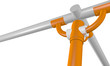 railing handrail close view on white background - 3D