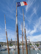 Old-fashioned sailing ship in harbor of Granville, France