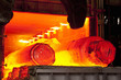 Molten forged steel in furnace