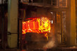 Molten forged steel in furnace