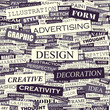 Vector: DESIGN. Seamless word collage DESIGN. Seamless word collage
