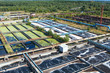 Water recycling, treatment in huge reservoirs. Top view