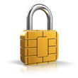 Illustration: SIM card or credit card security concept SIM card or credit card security concept