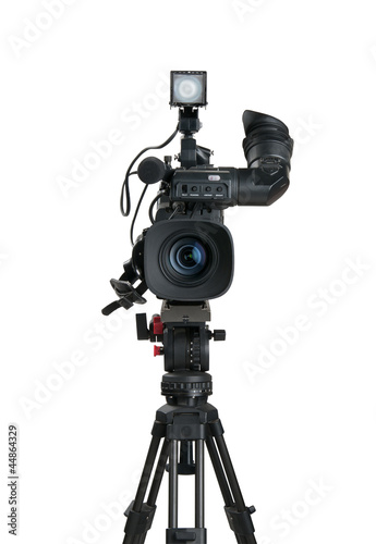 Photo: Professional digital video camera, isolated on white background Professional digital video camera, isolated on white background