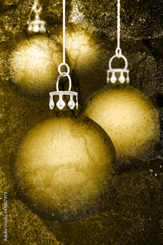 Illustration: Weihnachtskugeln Hintergrund - Grunge Gold Weihnachtskugeln Hintergrund - Grunge Gold