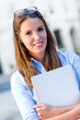 Female intern with a laptop