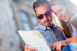 Happy couple sightseeing