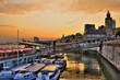 Foto: Landungsbrücken am Hamburger Hafen - Abendstimmung Landungsbrücken am Hamburger Hafen - Abendstimmung