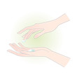 Beautiful woman hands with care cream on the palm