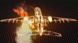 Burning Airplane digitally world with amazing transitions