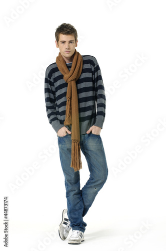 Photo: Young Casual man posing, isolated in white background Young Casual man posing, isolated in white background