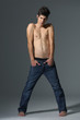 Portrait of sexy handsome muscular young man