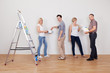 Family teamwork during home maintenance