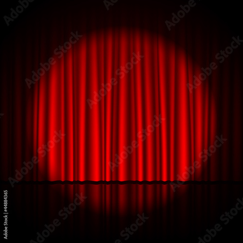Vector: Spotlight on stage curtain Spotlight on stage curtain