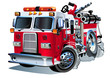 Vector Cartoon Fire Truck