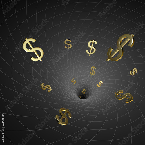 Illustration: black hole_dollar black hole_dollar