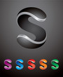Vector: Alphabet Sign - Abstract 3D Letter S Alphabet Sign - Abstract 3D Letter S